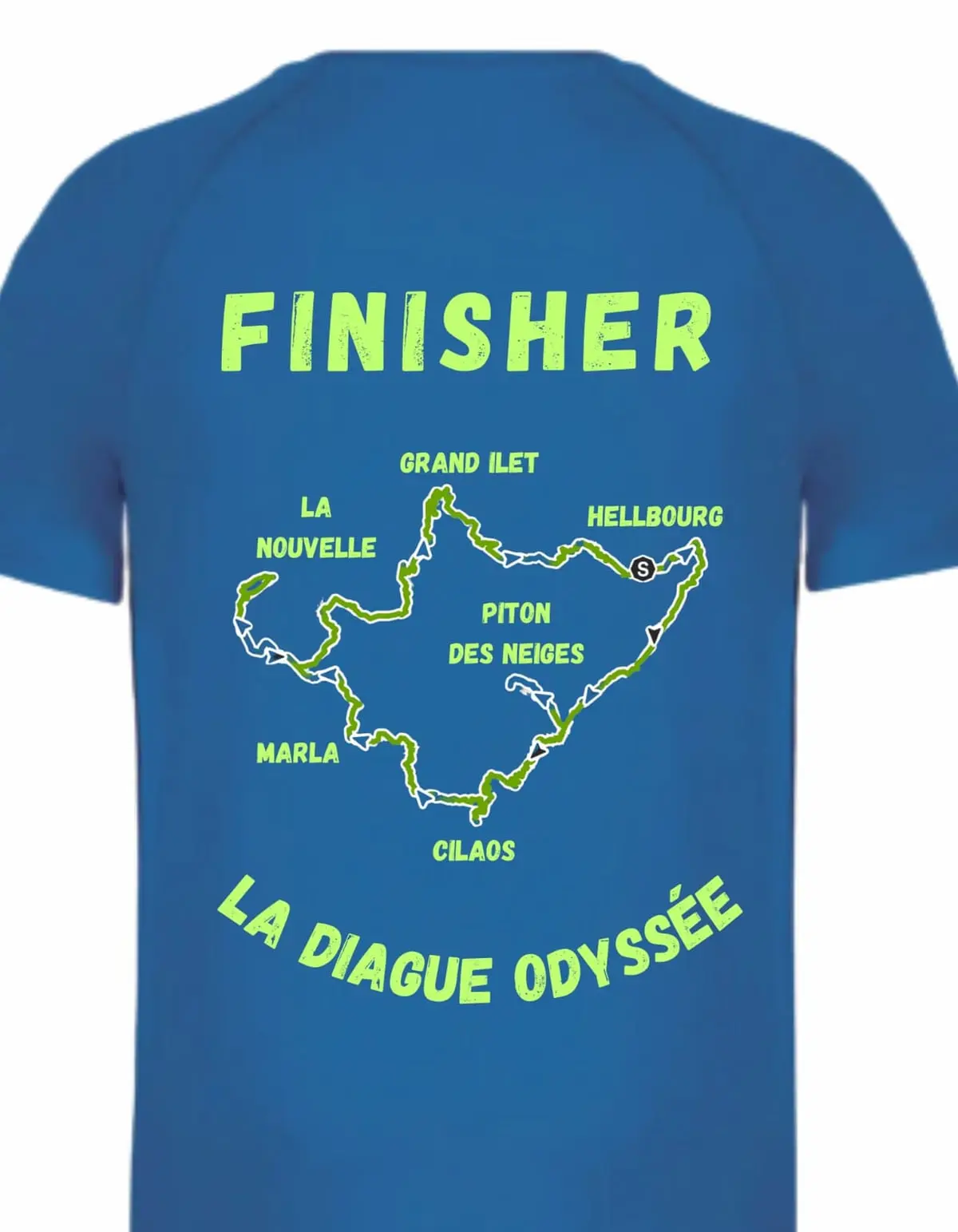 T-shirt de sport bleu de la série 974.